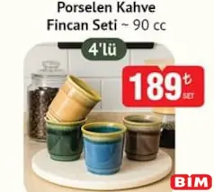 RAKLE PORSELEN KAHVE FİNCAN SETİ 90 CC 4'LÜ
